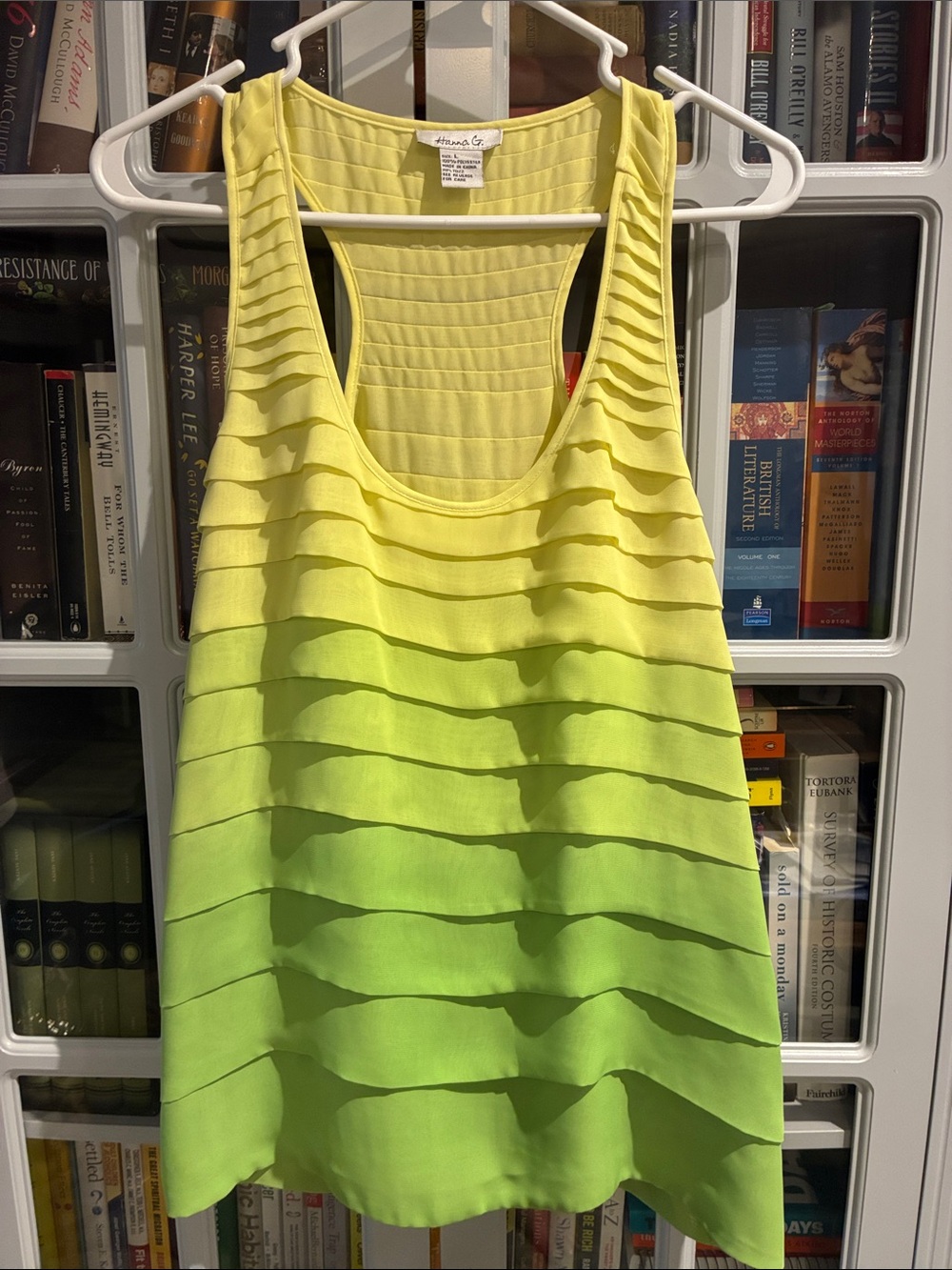 Anthropologie Hanna G - Vintage Women's Yellow-Green Ombré Layered Tank Top